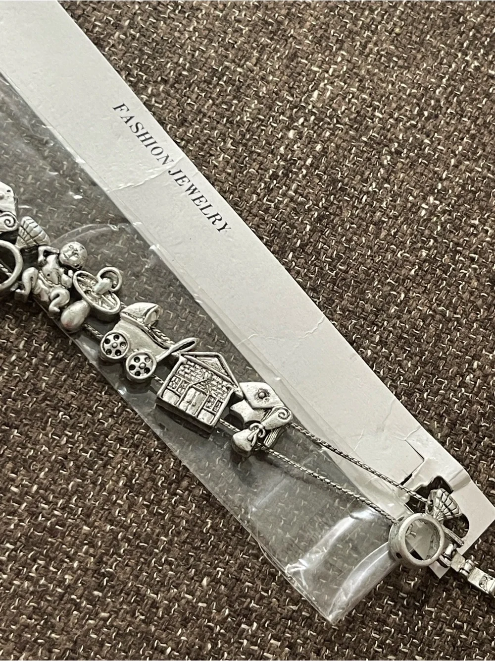 Vintage Milestones Carriage to Marriage Silver Pewter Tone Bracelet Graduation